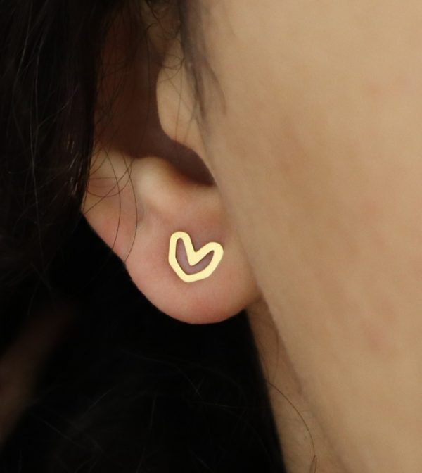 گوشواره طلا قلب E050